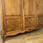 Wardrobe Vintage French Louis XVI Style Three Door Oak Carved Armoire LOT 6458