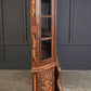 Large Marquetry Inlaid Walnut Bombe Shaped Vintage Cabinet