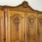 Wardrobe Vintage French Louis XVI Style Oak Four Door Carved Armoire LOT 6516