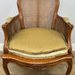 Armchair Vintage French Style Cane Upholstered Accent Carved Chair LOT 6311