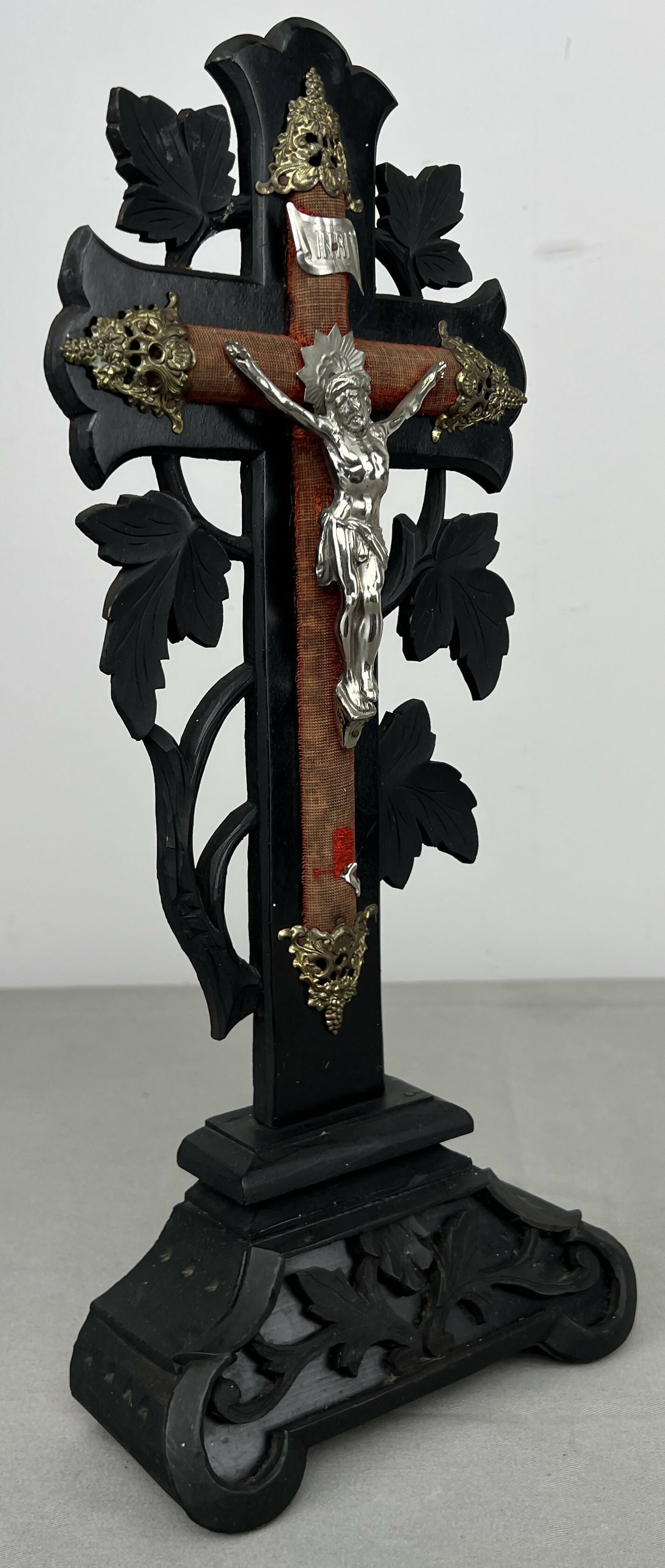 Crucifix Antique French Style Religious Ornate Cross Freestanding LOT 6440