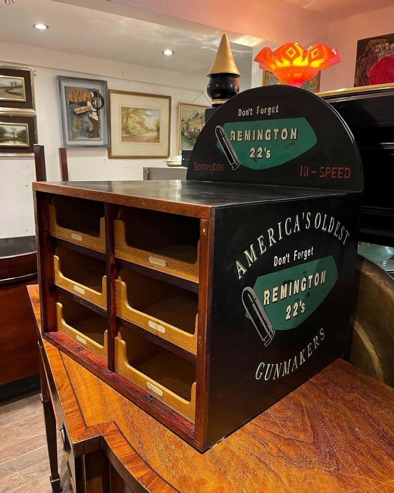 Vintage Set Of Shop Drawers. Advertising Cabinet. Remington Shop Counter Cabinet.