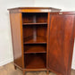 Edwardian Flame Mahogany Inlaid Freestanding Corner Cabinet