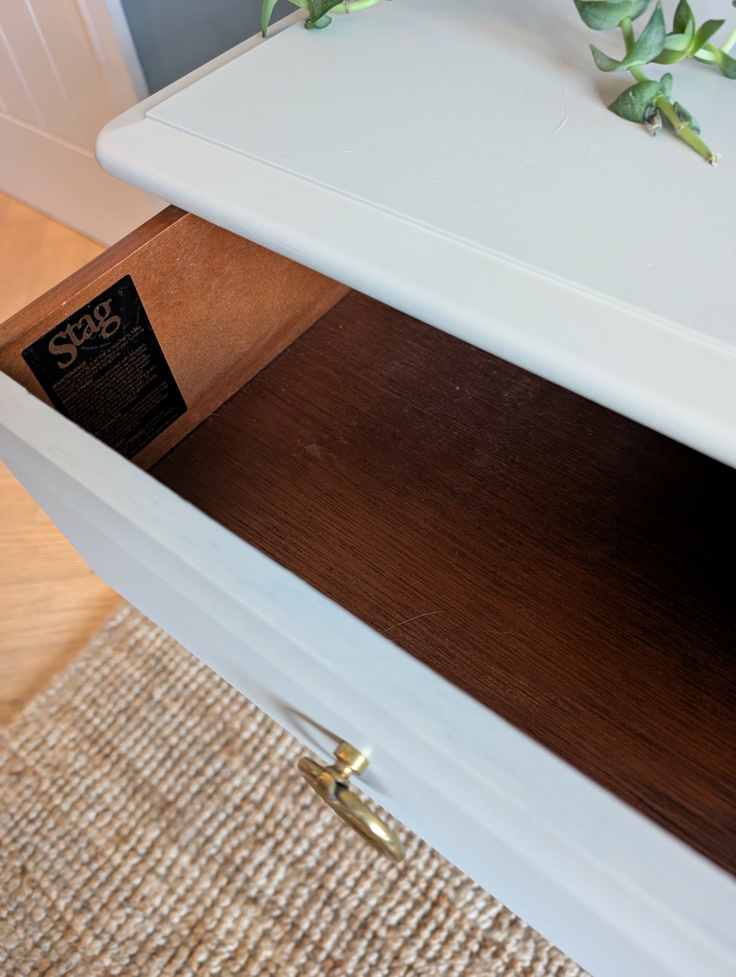 Hand painted Stag bedside cabinets