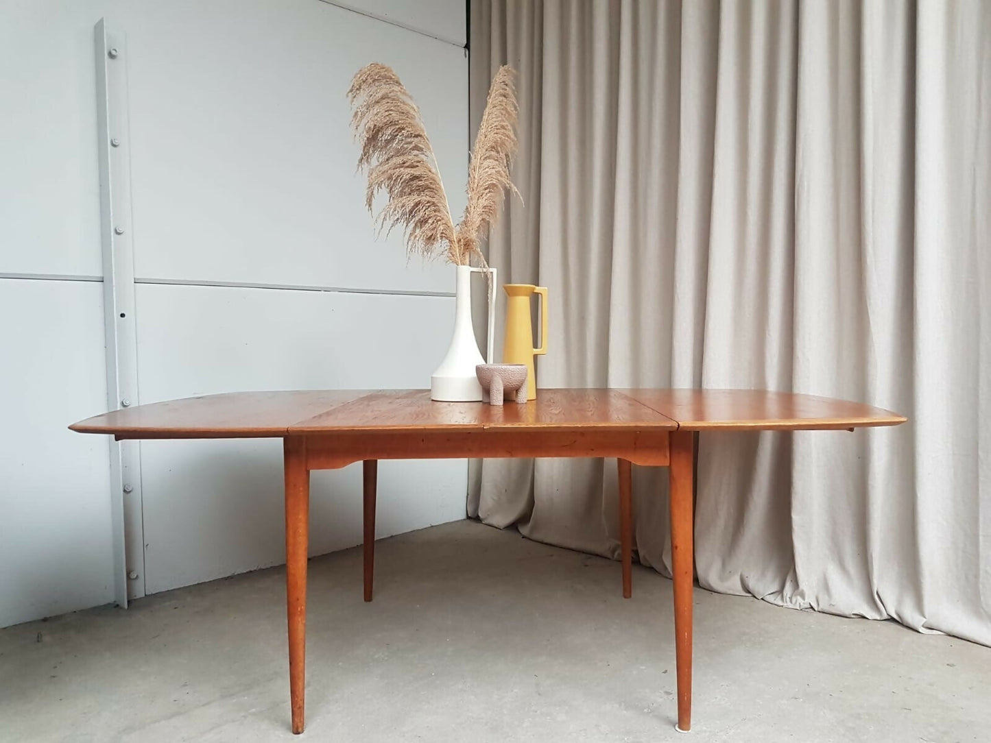 Vintage Mid Century Oak Norwegian Extending Dining Table Danish By Gustav Bahus R433