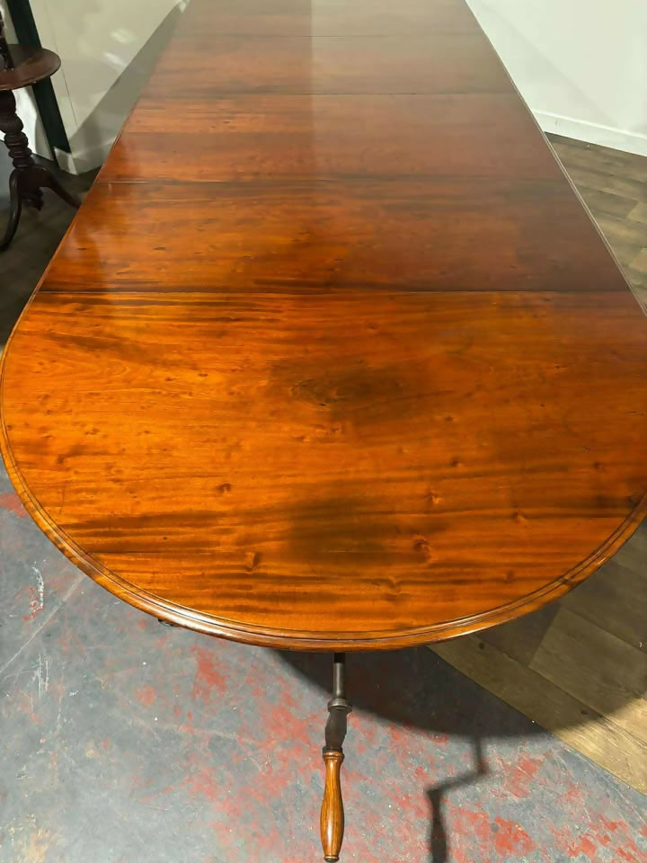 Rare Regency Extending Dining Table by Samuel Hawkins, with Leaf Cabinet – Seats Twelve in Grand Style