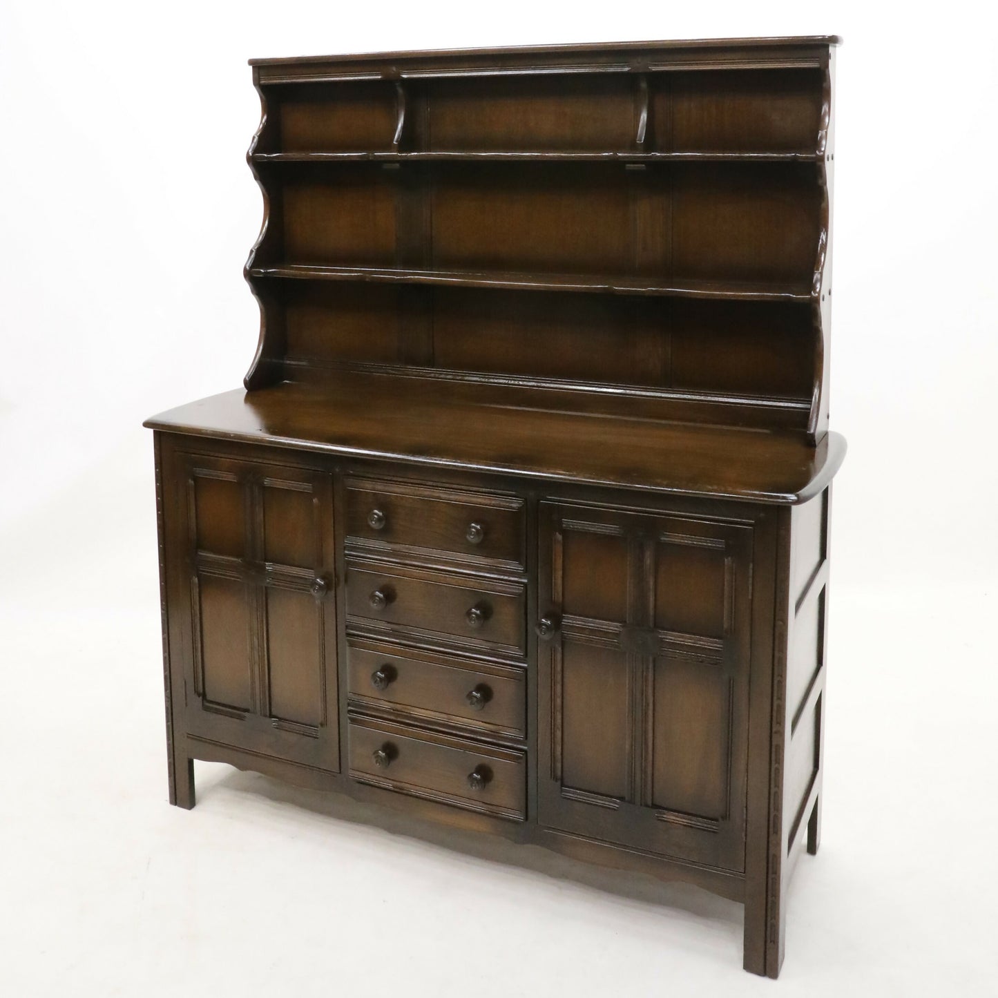 Ercol Old Colonial Welsh Dresser 4 Drawers 2 Cupboards Shelving FREE UK Delivery. SBR8731/1801D