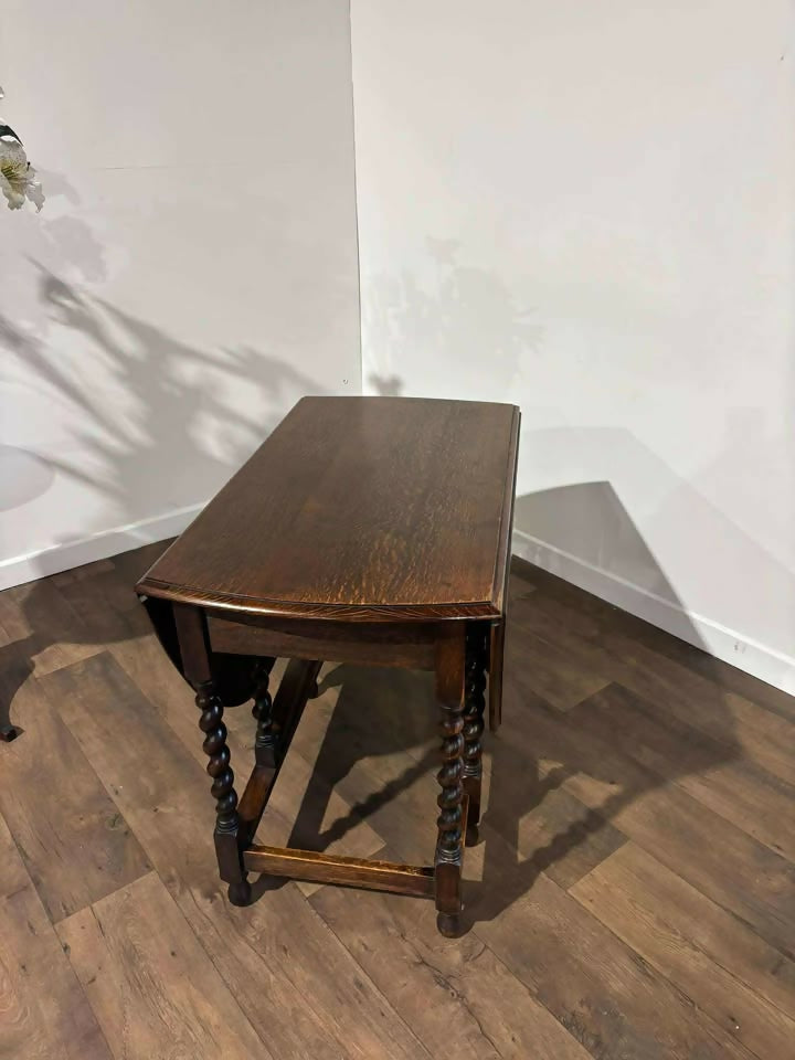 Oak Gateleg Dining Table On Barley Twist Supports