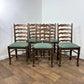 Vintage Oak Set Of Five Ladder Back Dining Chairs