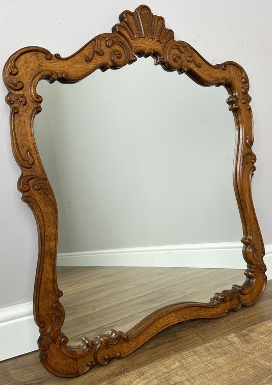 Mirror Vintage French Louis Oak Carved Decorative Frame Wall Mirror LOT 6339