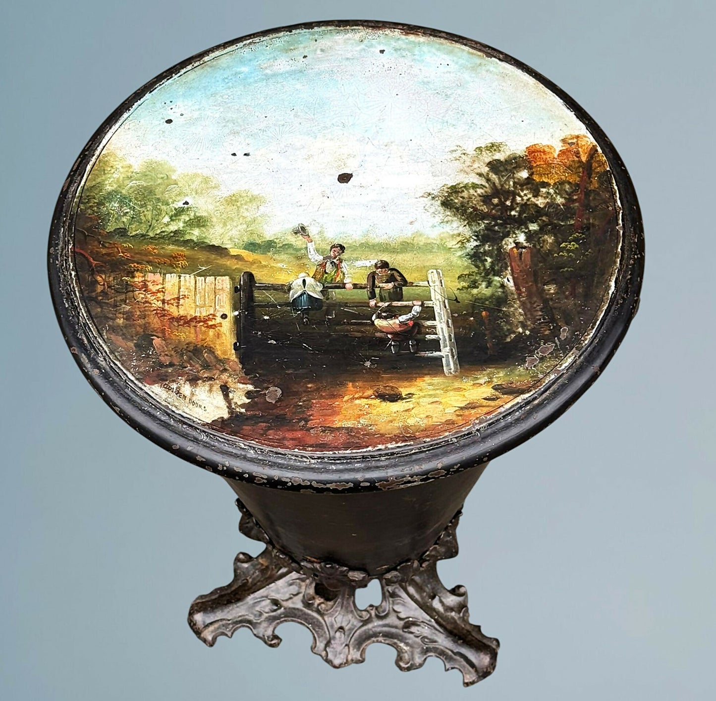 19th Century Antique Country House Toleware Coal Scuttle