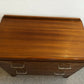 Vintage Lebus Chest of Drawers Deep 2 Drawer Mid Century Brass Infinity Handles