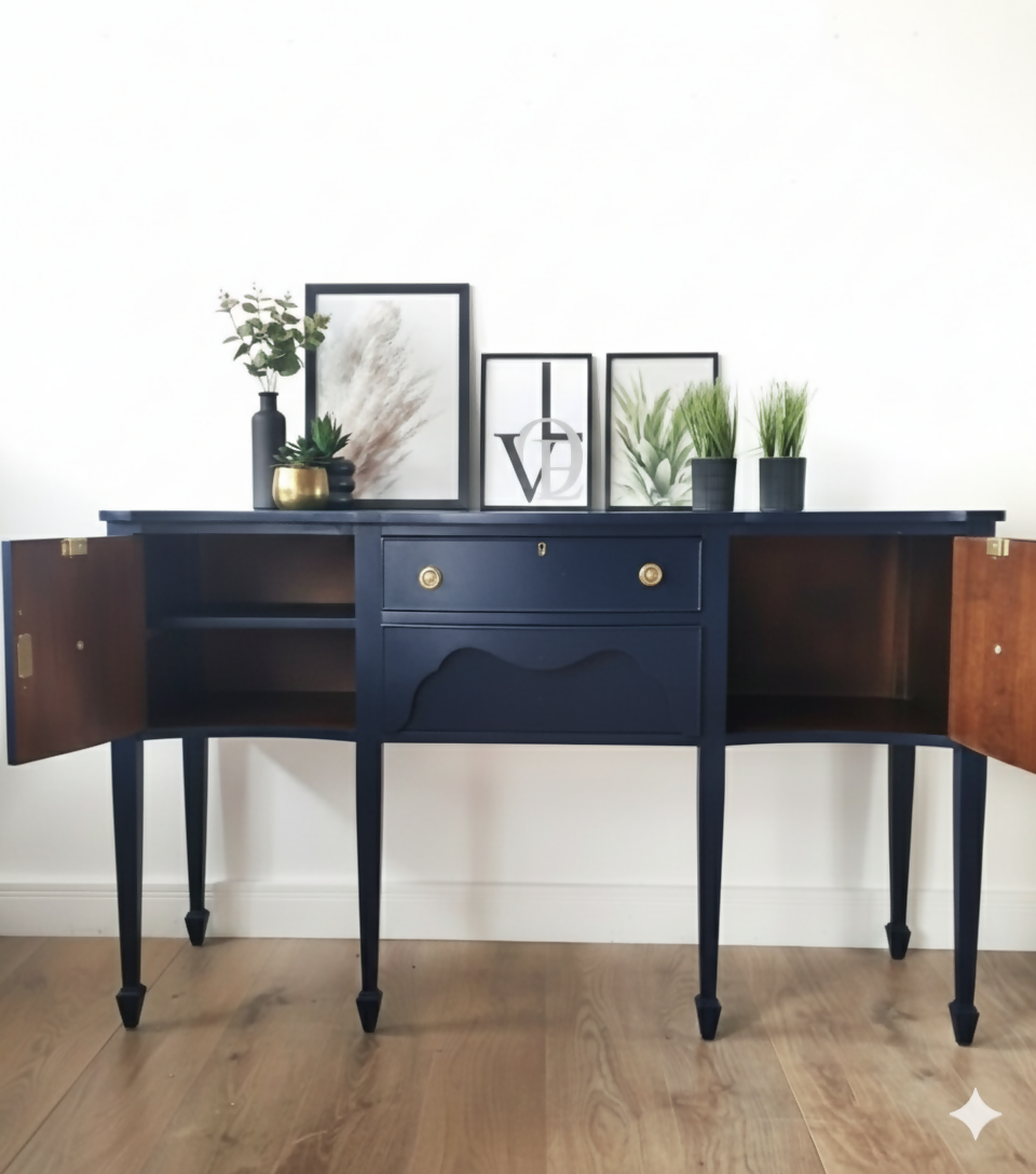 Serpentine navy sideboard