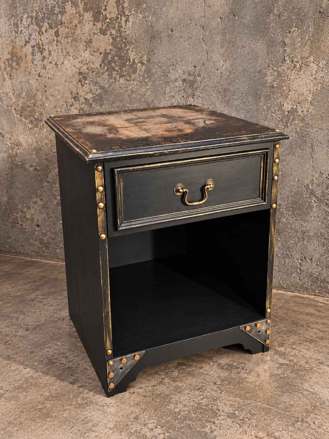 Upcycled Vintage Bedside Cabinet – Industrial Style, Hand-Finished & Unique