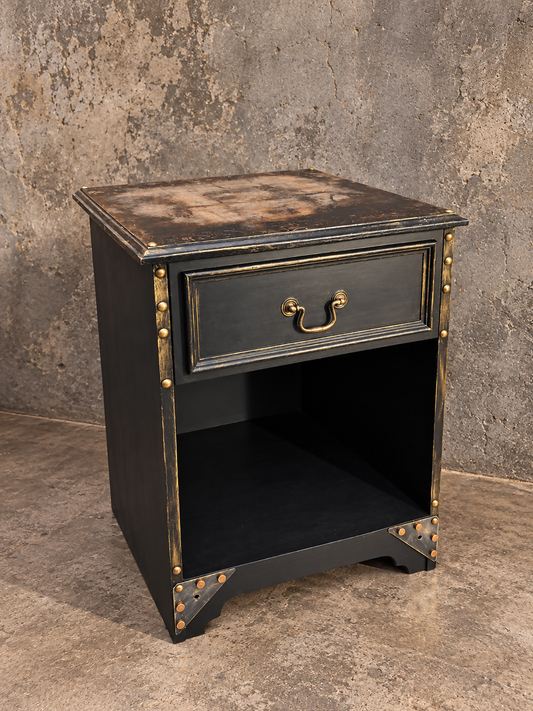 Upcycled Vintage Bedside Cabinet – Industrial Style, Hand-Finished & Unique