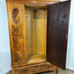 Edwardian Walnut Single Door Mirrored Wardrobe with Carved Panels