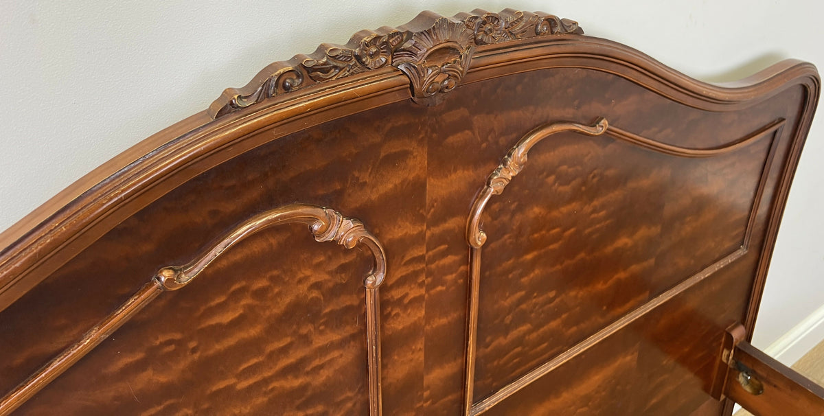 Bed Vintage French Louis XVI King Size Bed Frame Carved Headboard LOT 6403