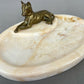 Tray Antique French Style Marble Brass Dog Decorative Display Tray LOT 6419