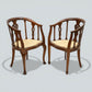 Two Edwardian Mahogany Tub Chairs His & Hers Upholstered Seats FREE UK Delivery