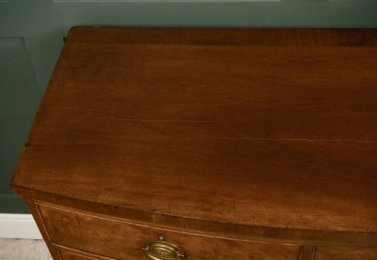 Victorian Bow Fronted Mahogany Chest of Drawers - 2 Over 3