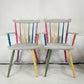 Rainbow Colour Solid Wood Farmhouse Dining Table And Chairs