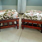 A fine Pair of late Victorian footstools. Repaired, Restored and Reupholsteted in High end French Designer fabric. Oak frames in tact.