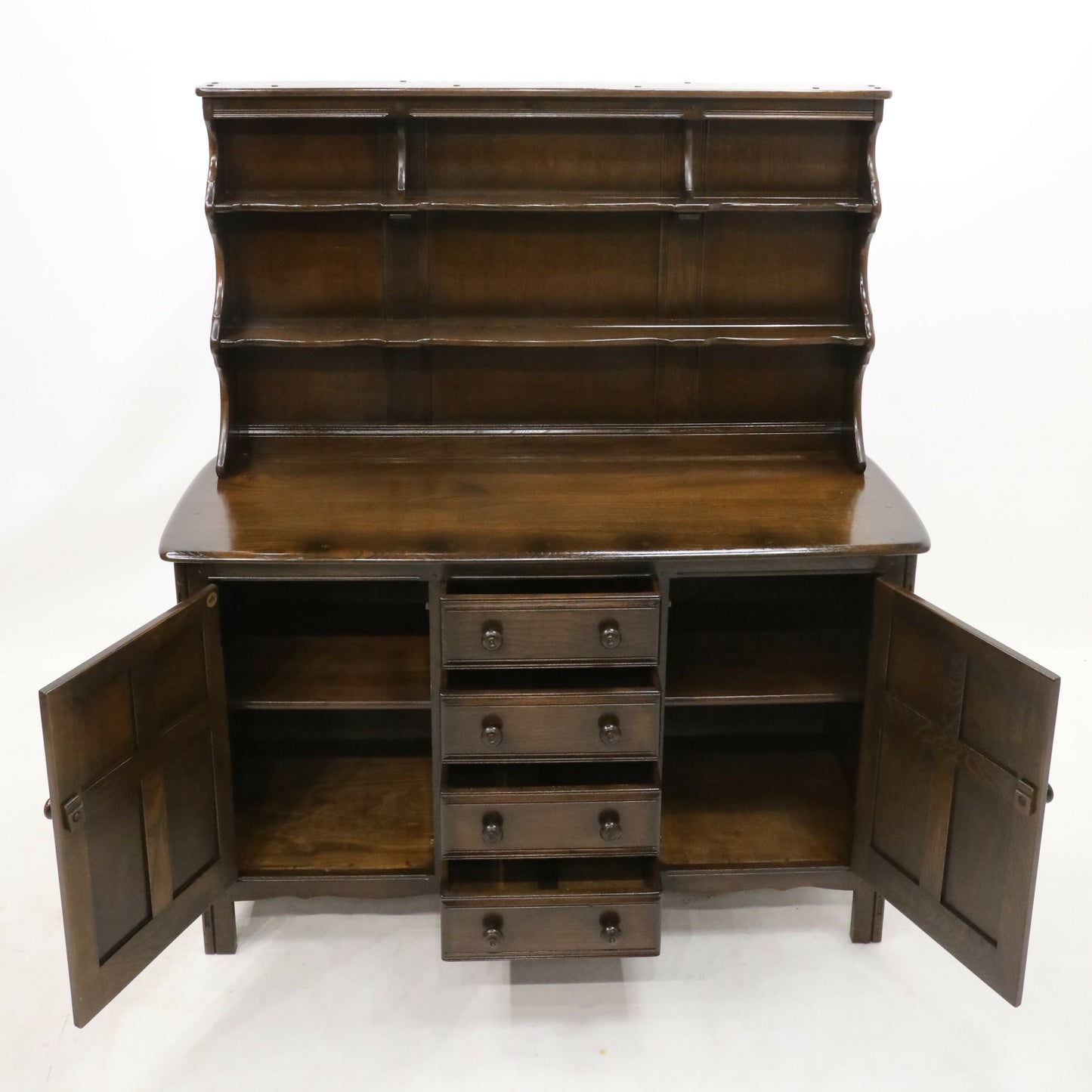 Ercol Old Colonial Welsh Dresser 4 Drawers 2 Cupboards Shelving FREE UK Delivery. SBR8731/1801D