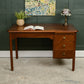 Vintage Home Office Desk with Drawers - Mahogany Finish