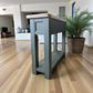 Solid oak green console table rustic hallway table with drawers and shelf