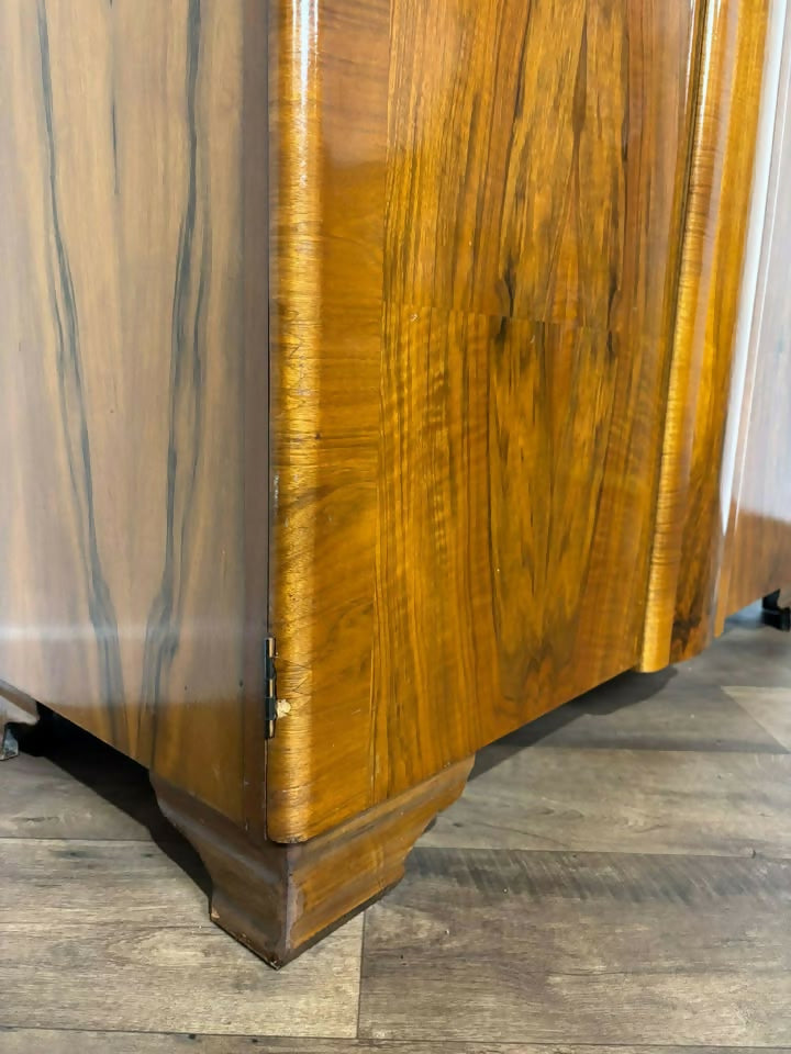 Art Deco Walnut Figured Ladies Wardrobe