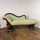 Edwardian Mahogany Framed Chaise Longue with Green Upholstery