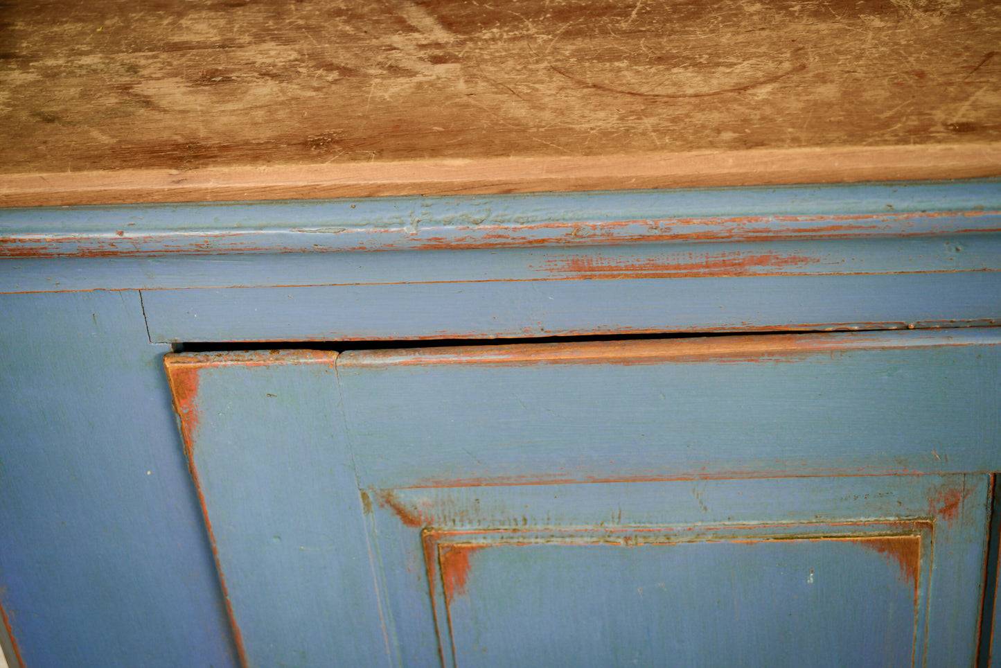 Antique Pine Larder Cupboard - Pie Safe/ Meat Safe - Painted Blue
