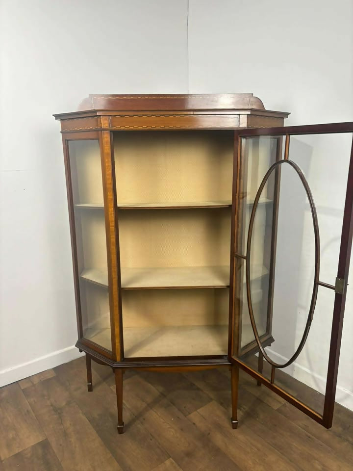 Edwardian Inlaid Mahogany Display Cabinet