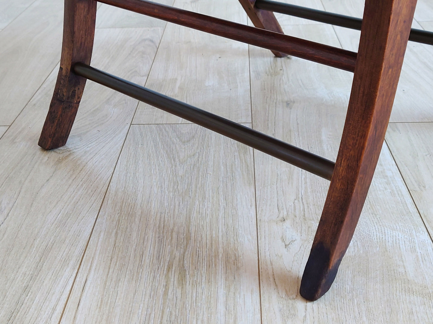 Campaign Chair With Adjustable Upholstered Headrest Circa 1890