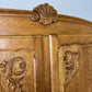 Wardrobe Vintage French Louis XVI Style Oak Four Door Carved Armoire LOT 6533