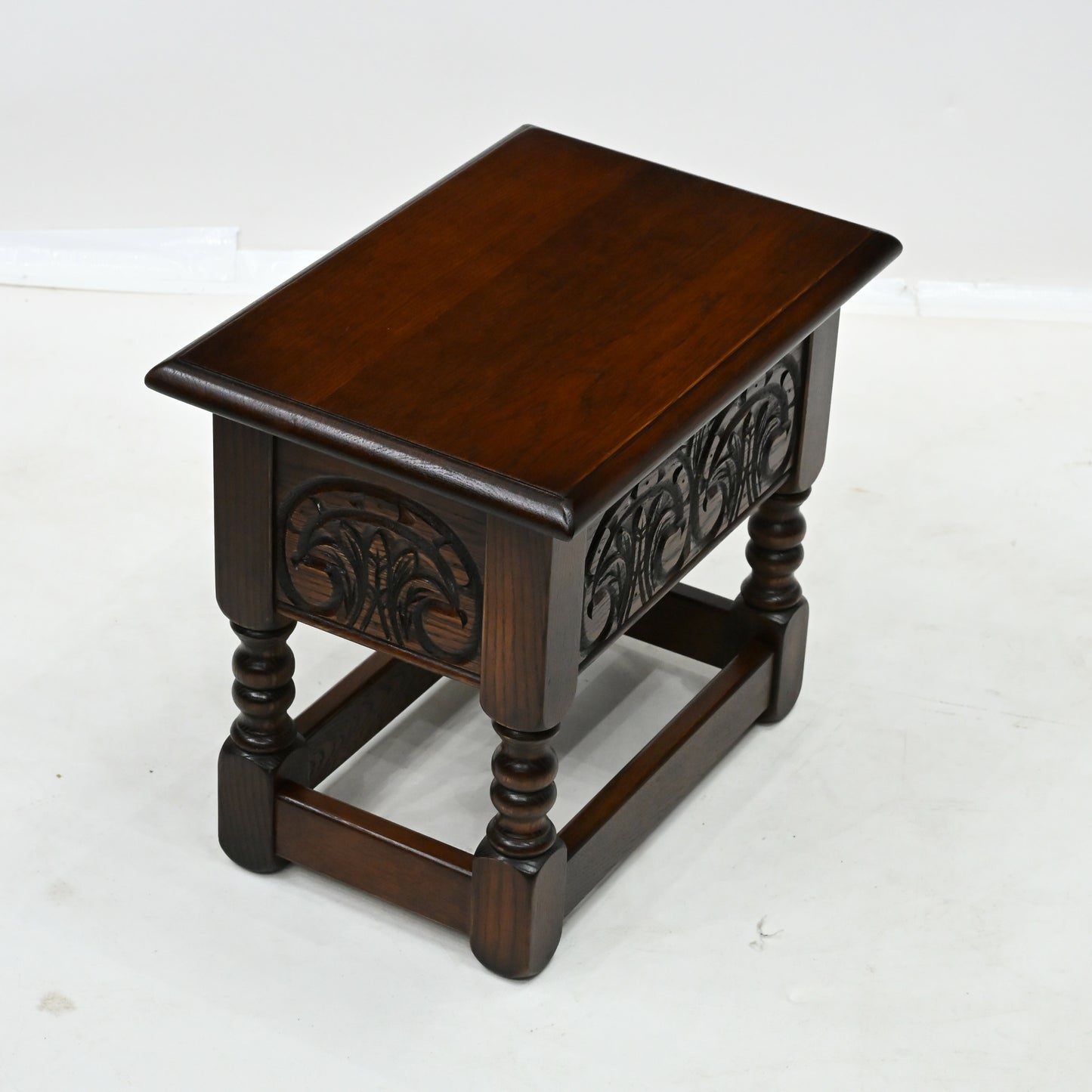 Old Charm Oak Slipper Box Footstool Joint Stool Tudor Brown Finish Free Delivery. SBR10303/0704E