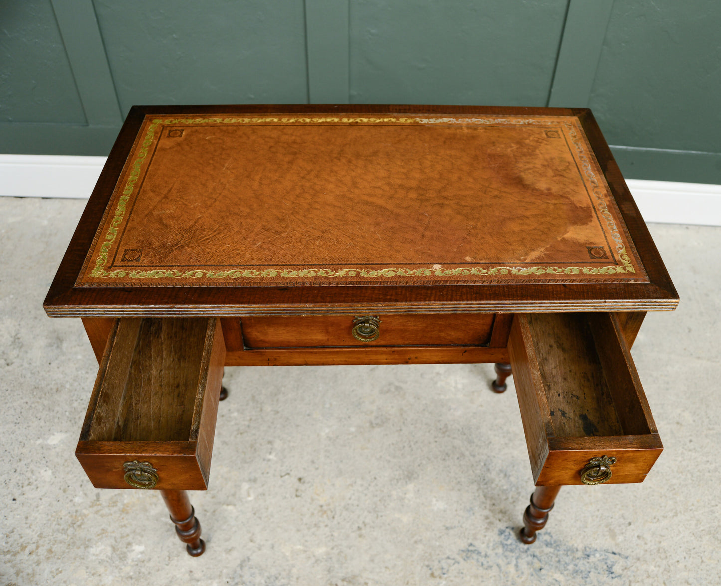 Georgian Style Mahogany Writing Desk with Leather Top