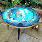 Decoupaged Alice in the Rabbit Hole Coffee Table Upcycled from Old Bar Table