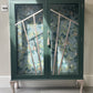 Art Deco Green & Champagne Display Cabinet