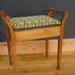 Edwardian Piano Stool – Newly Reupholstered in Bold Geometric Fabric | Vintage Statement Furniture