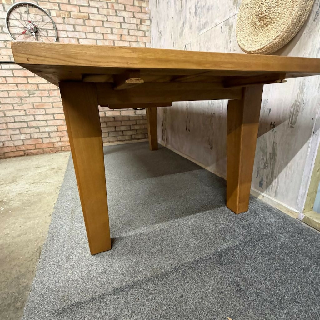 Large Extending Dining Table Oak Furniture Land Chunky Legs 7ft+ Seats 8