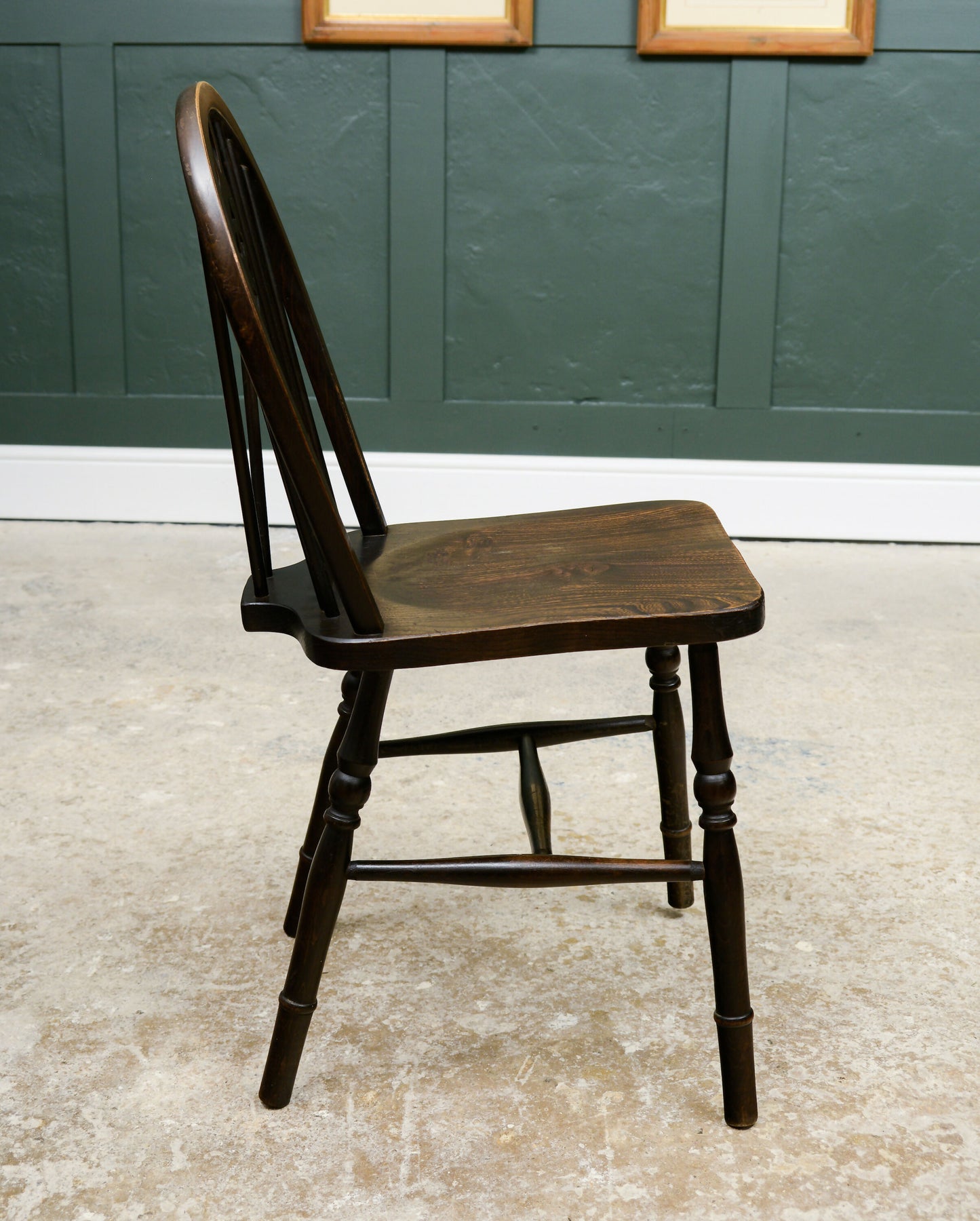 4 Elm & Ash Wheel back Windsor Dining Chairs