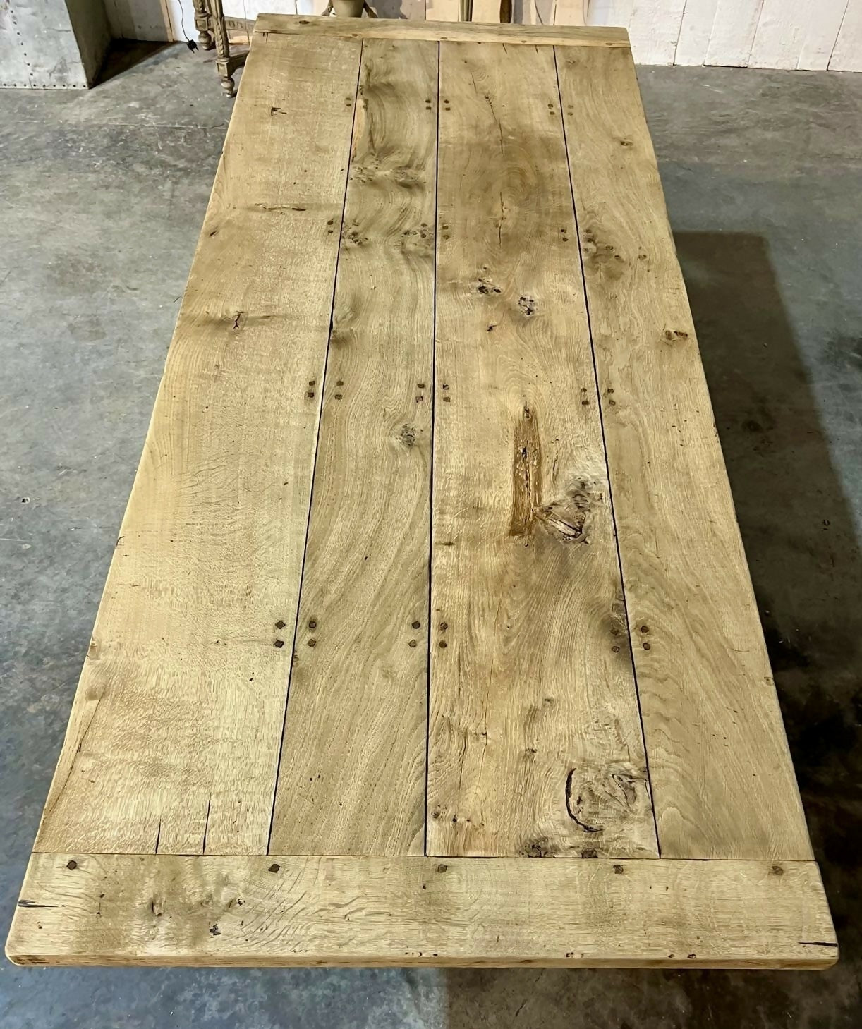 Characterful Bleached Oak Farmhouse Dining Table