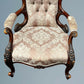 Victorian Walnut Open Armchair With Carved Decoration