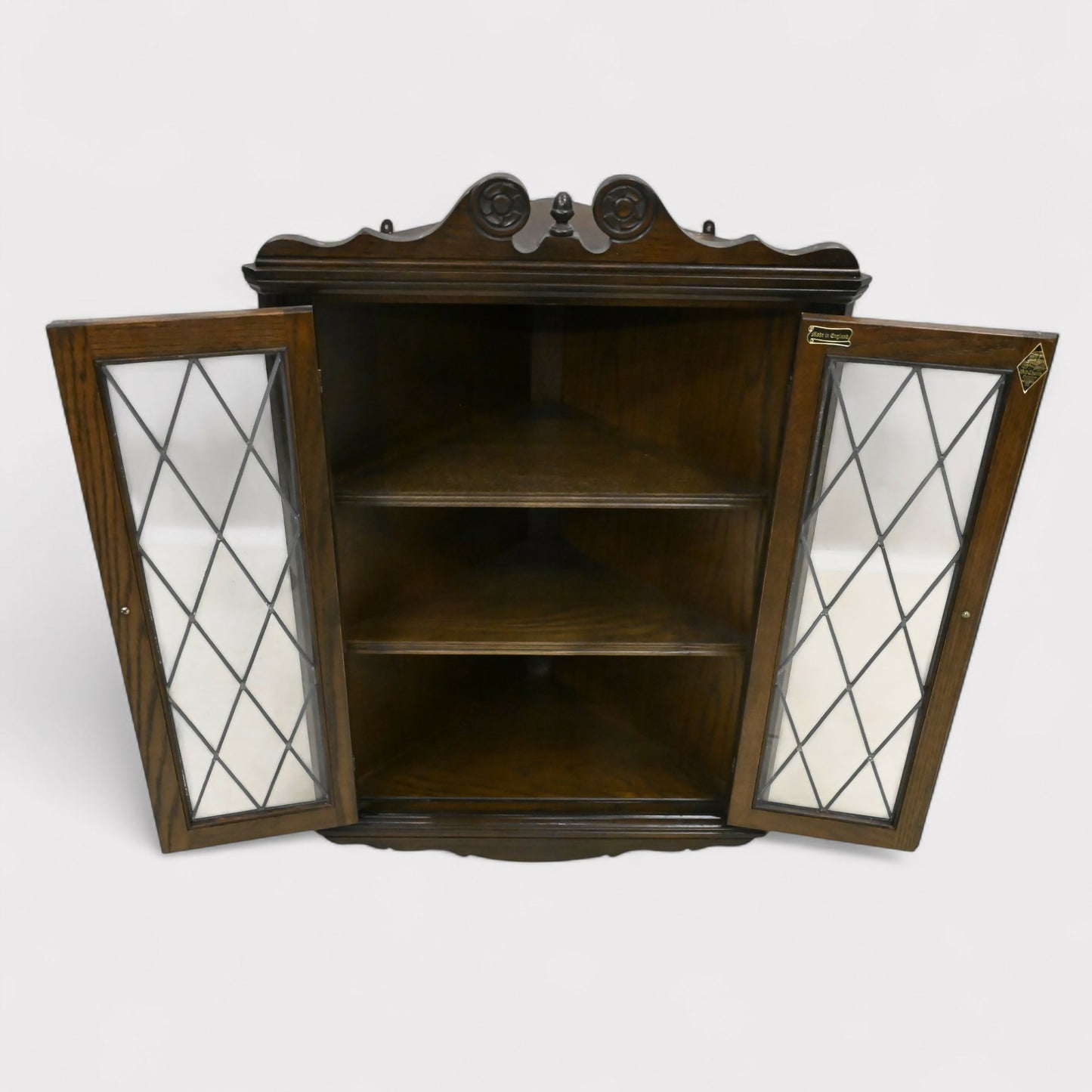 Old Charm Hanging Corner Display Cabinet Leaded Glass Model 1914 FREE Delivery. SBR10680/0907E