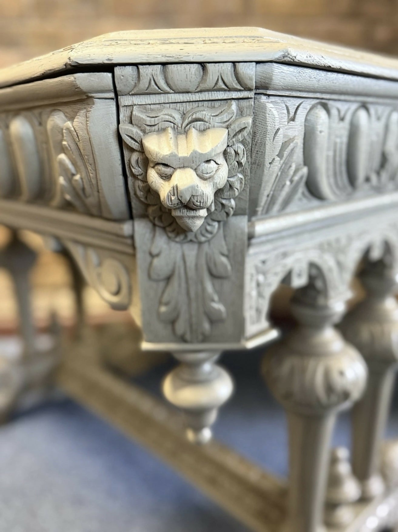 French Dolphin/ Library Table circa 1890