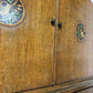 1930s Oak Inlaid Dome Top Tallboy