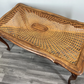 Coffee Table Vintage French Louis XV Cane Top Oak Carved Table LOT 3861