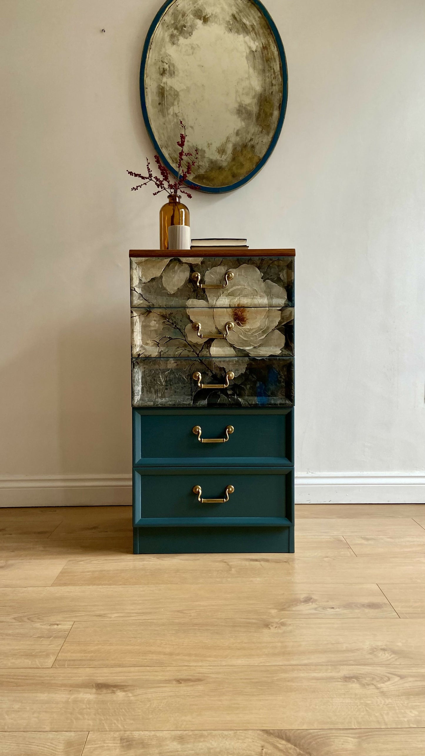 Chest of Drawers G- Plan Hand -Painted in Deep Teal