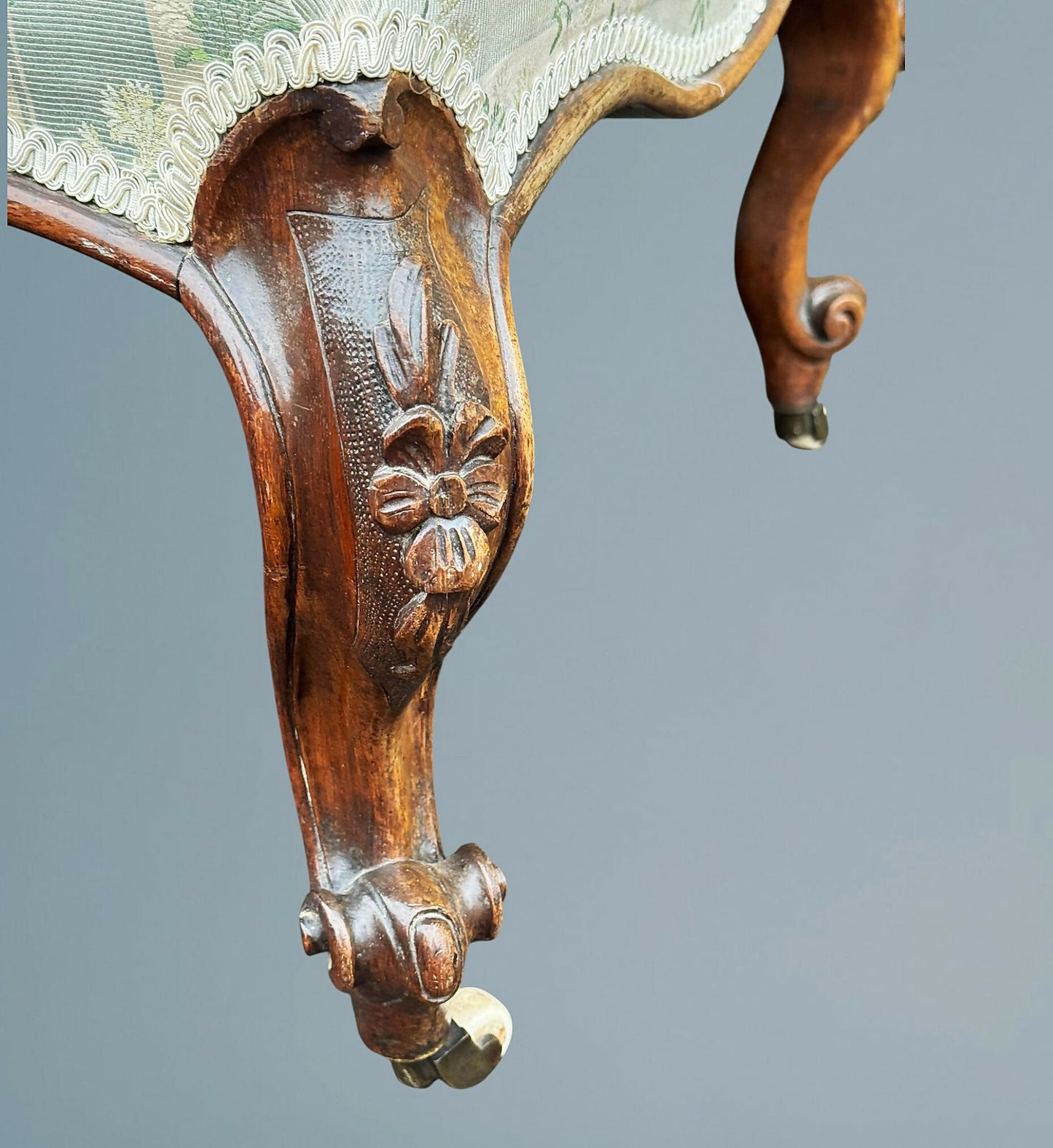 Large 19th Century Victorian Walnut Stool
